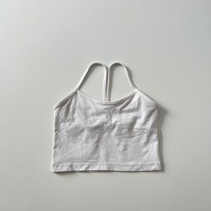 Lululemon cropped power y tank top in white size 8